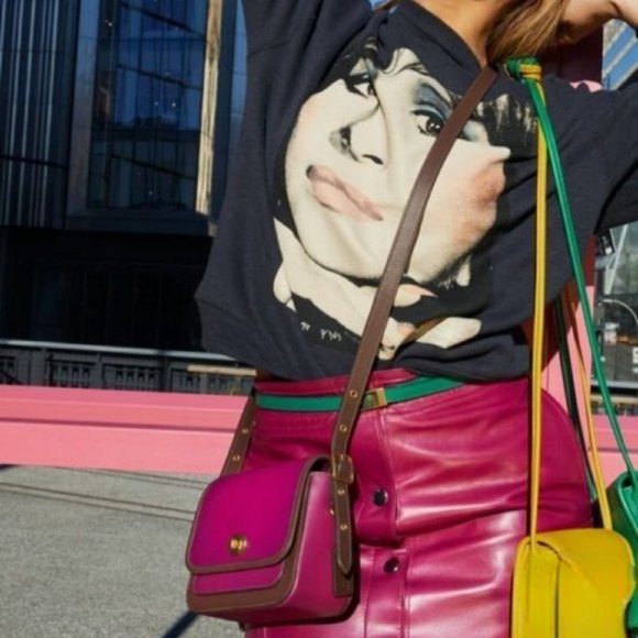 Coach Limited Edition Rambler 16 Crossbody in Colorblock Hibiscus Multi - Picture 1 of 17